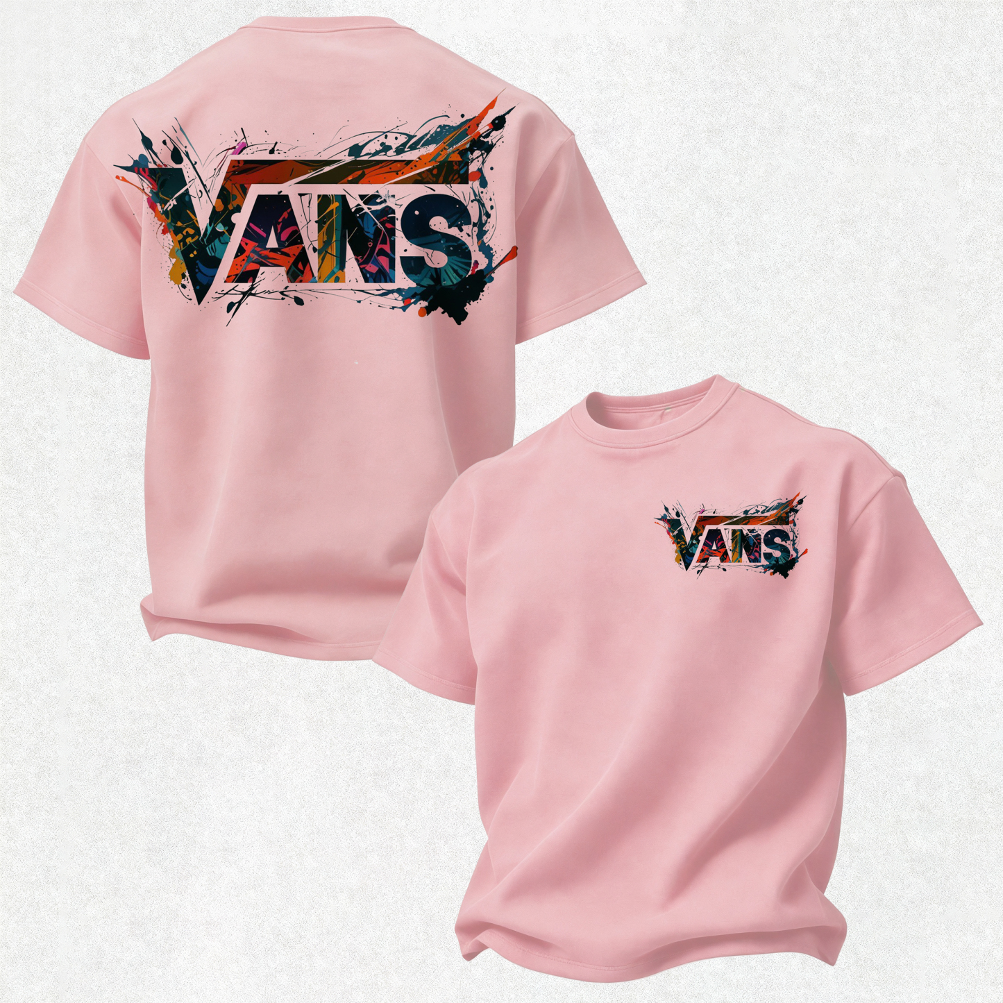 Vans Graffiti Printed Oversized Unisex T-shirt Image - 13