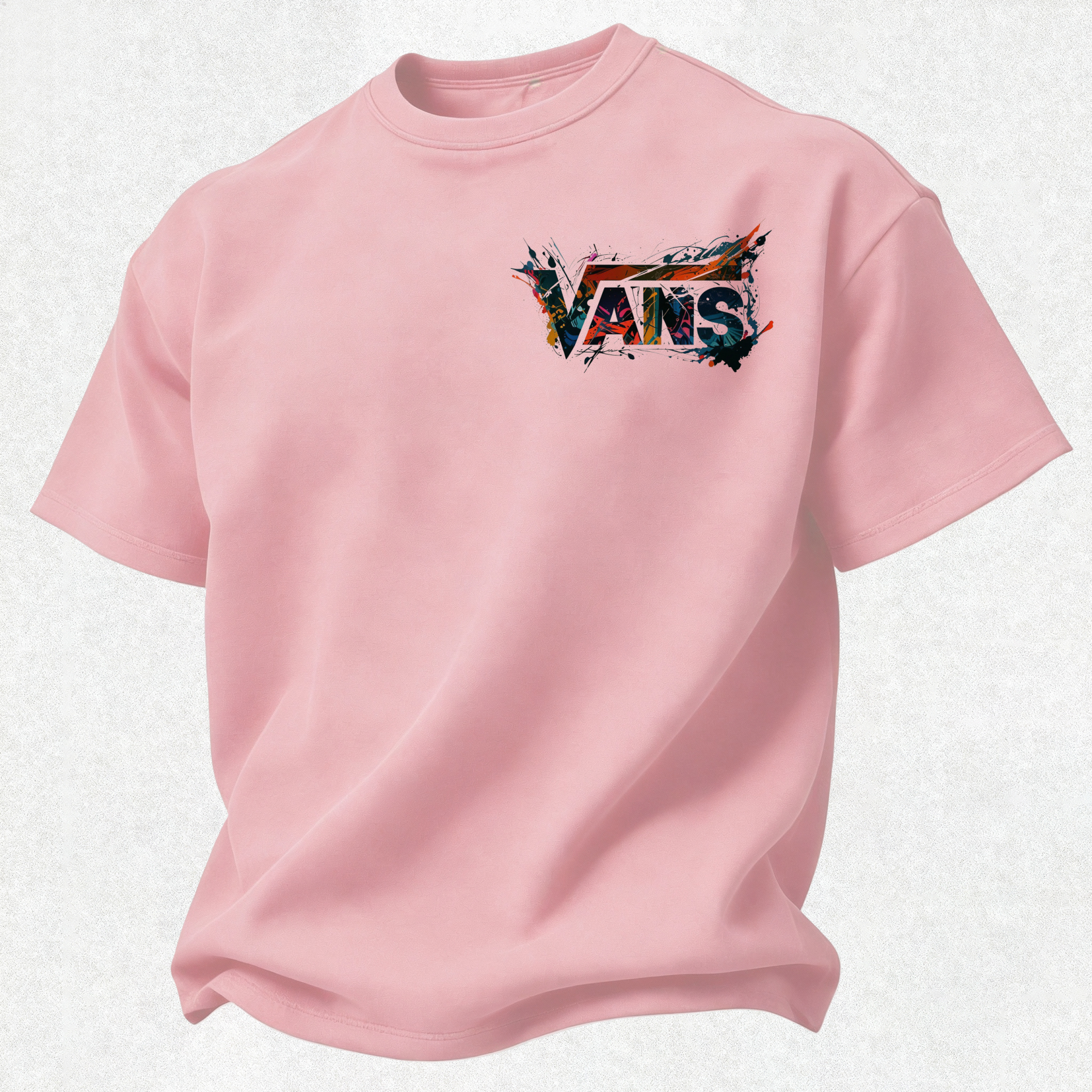 Vans Graffiti Printed Oversized Unisex T-shirt Image - 14