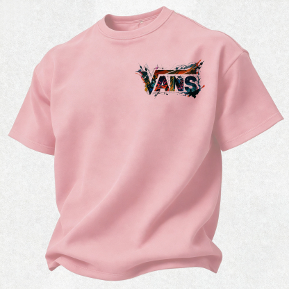 Vans Graffiti Printed Oversized Unisex T-shirt Image - 14