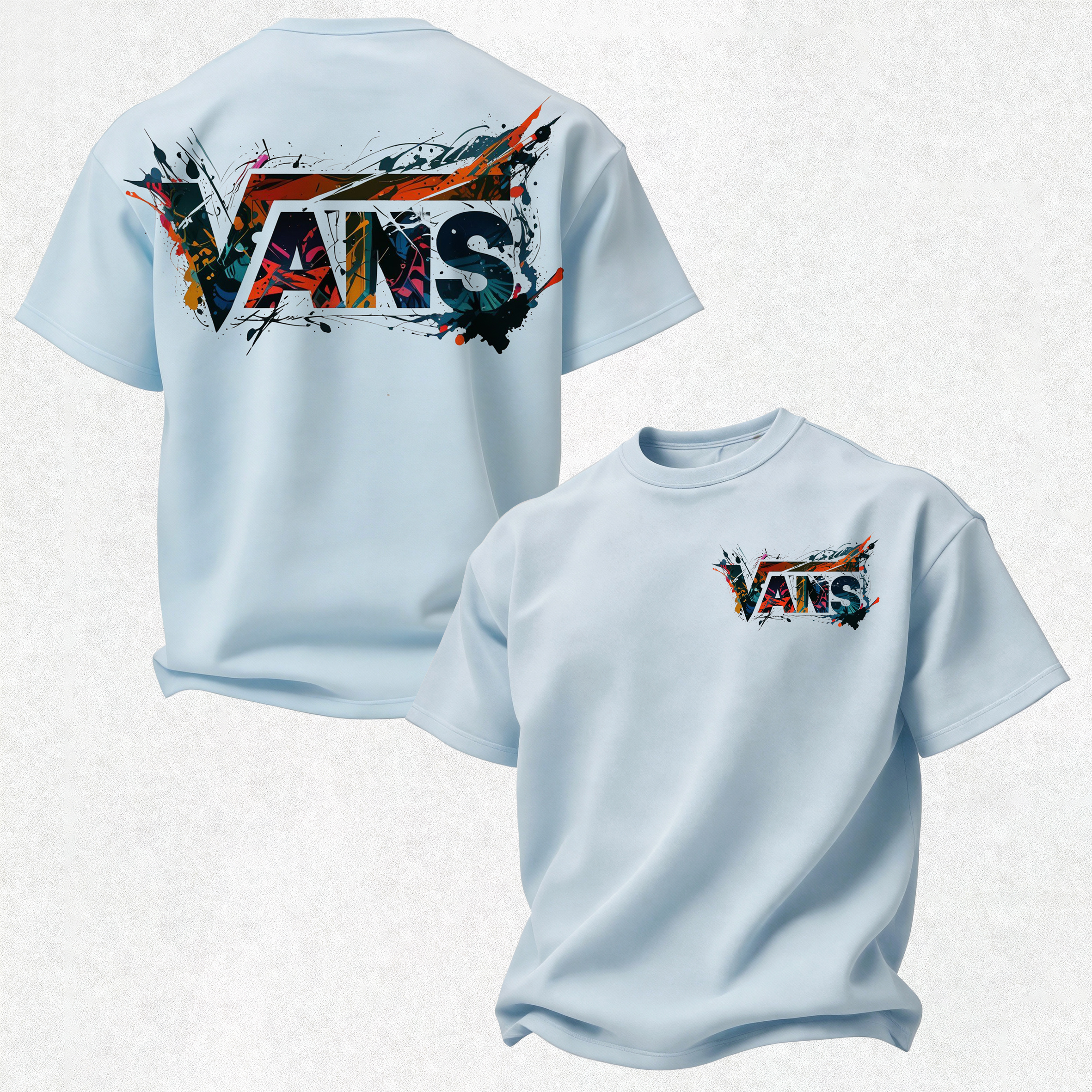 Vans Graffiti Printed Oversized Unisex T-shirt Image - 16