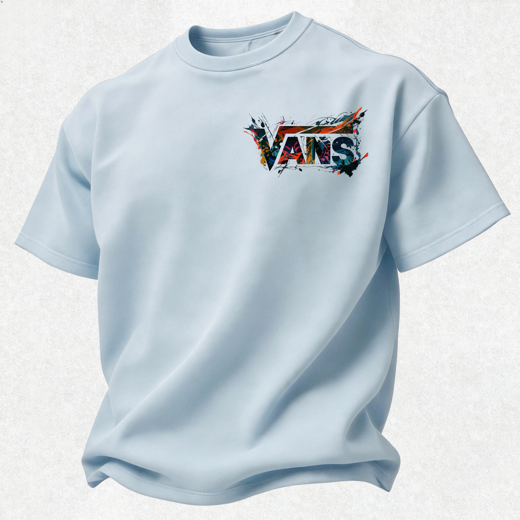 Vans Graffiti Printed Oversized Unisex T-shirt Image - 17