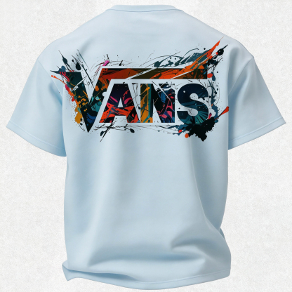 Vans Graffiti Printed Oversized Unisex T-shirt Image - 18