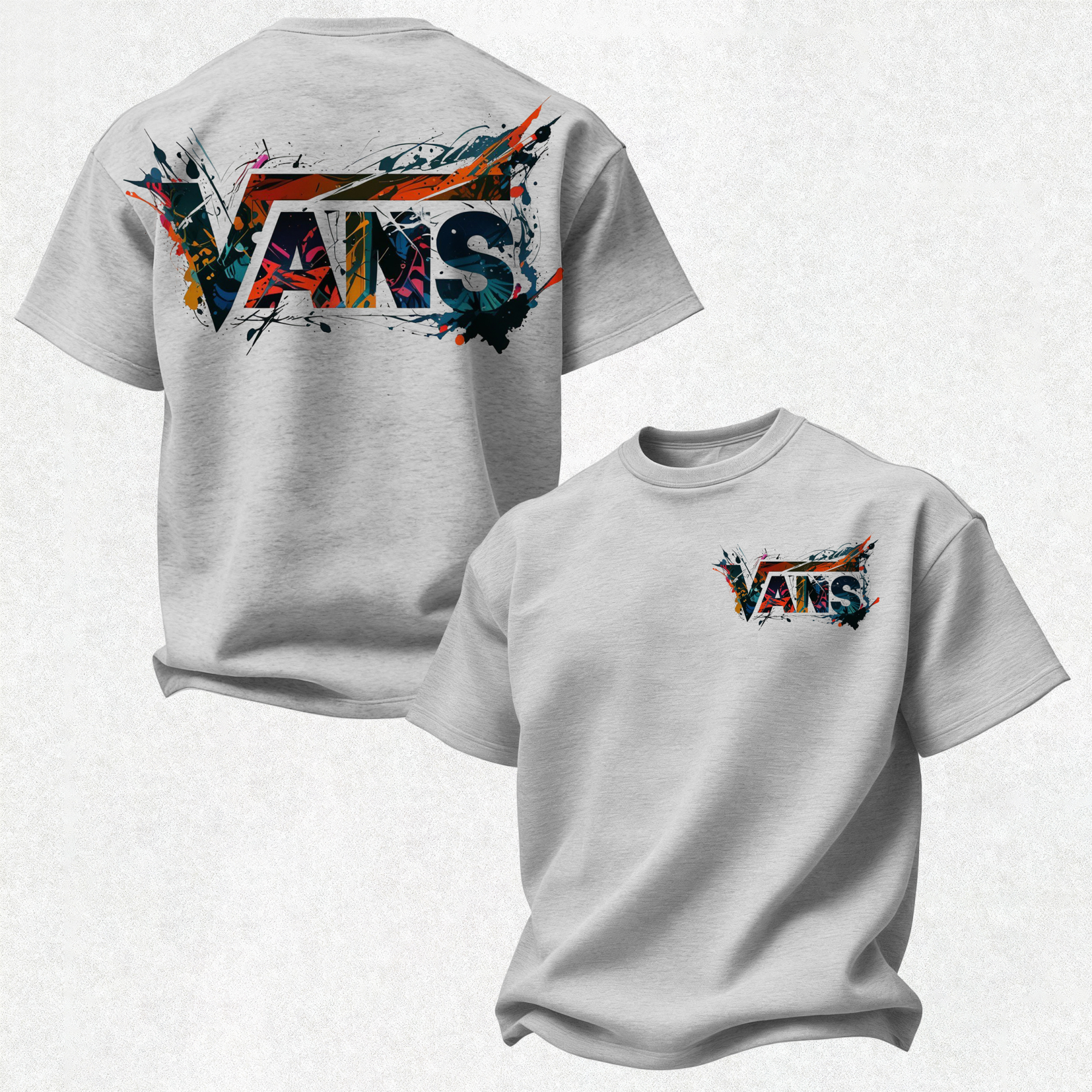Vans Graffiti Printed Oversized Unisex T-shirt Image - 19
