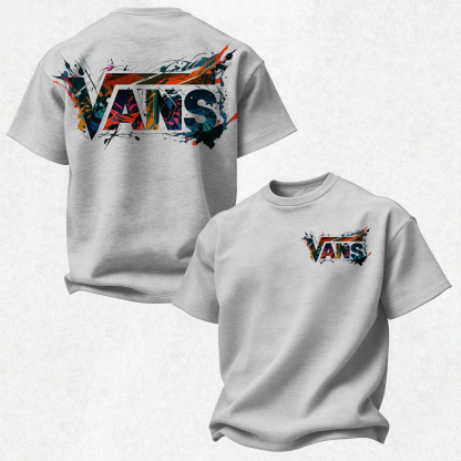 Vans Graffiti Printed Oversized Unisex T-shirt Image - 19