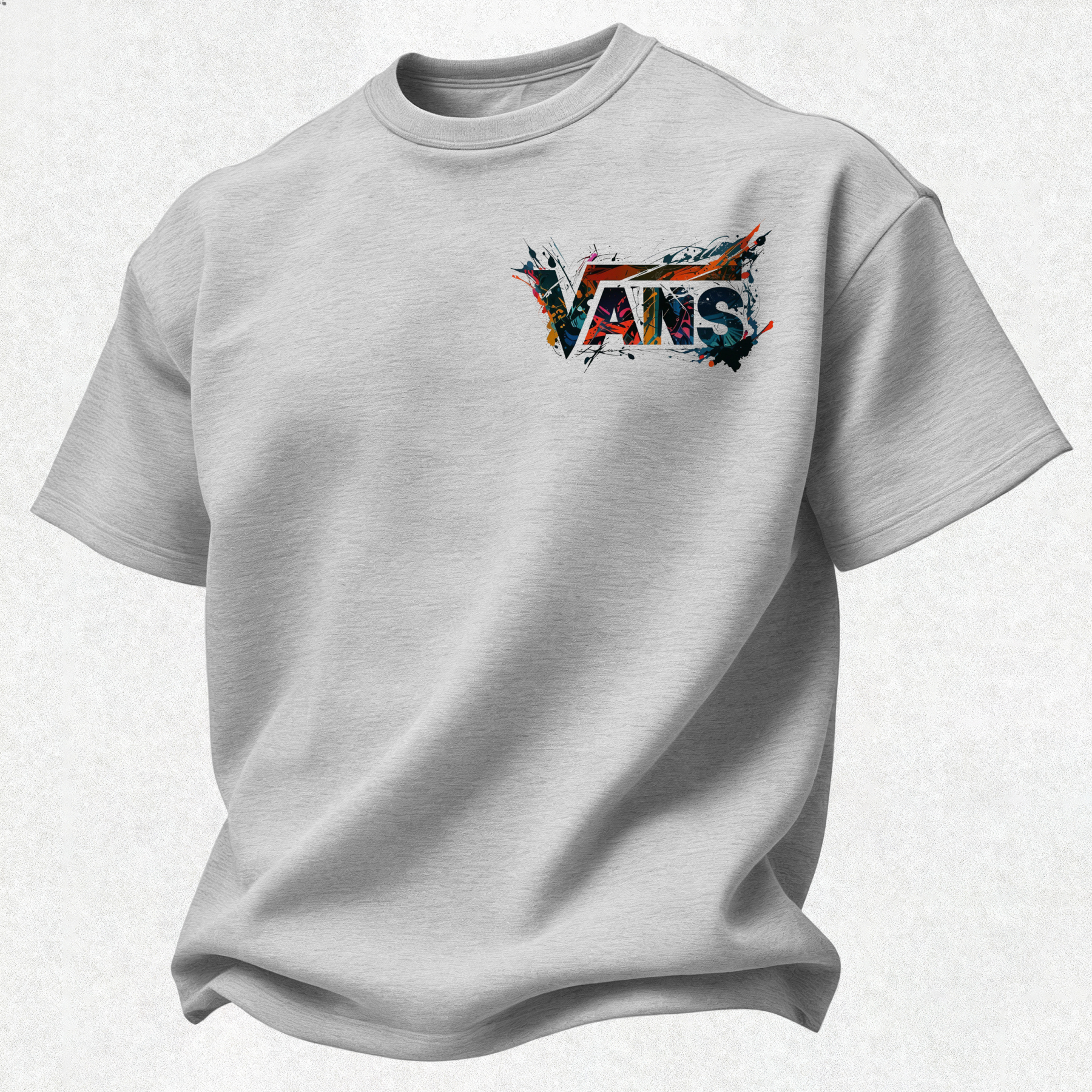 Vans Graffiti Printed Oversized Unisex T-shirt Image - 20