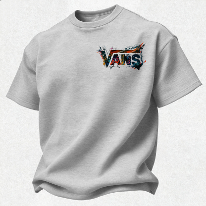 Vans Graffiti Printed Oversized Unisex T-shirt Image - 20
