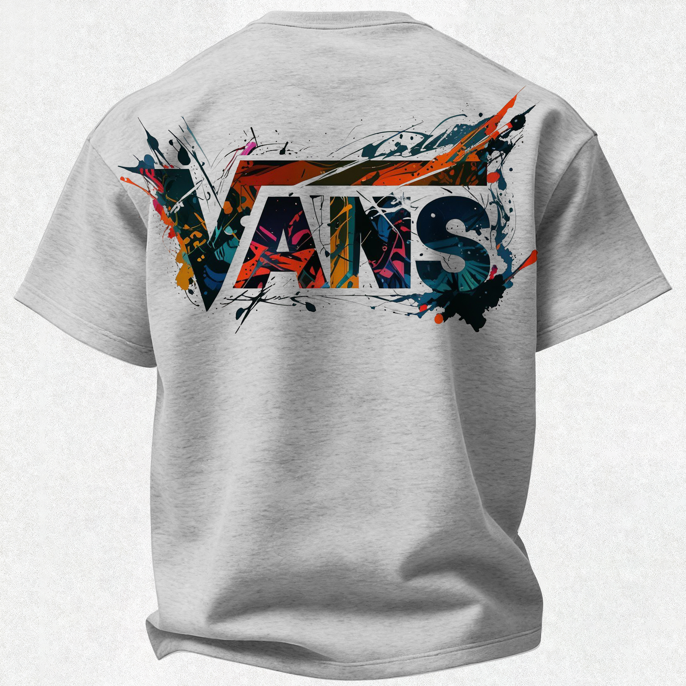 Vans Graffiti Printed Oversized Unisex T-shirt Image - 21