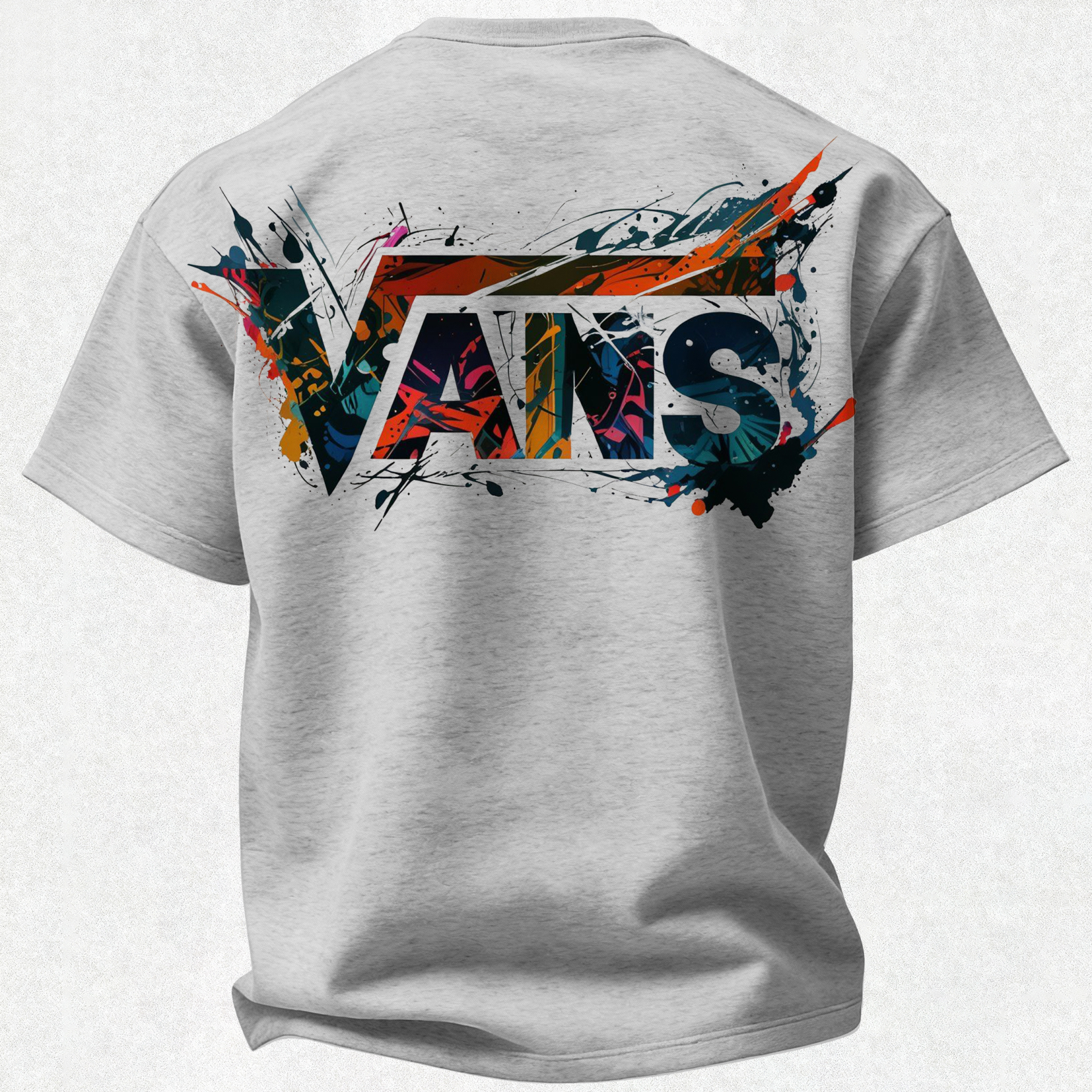 Vans Graffiti Printed Oversized Unisex T-shirt Image - 21