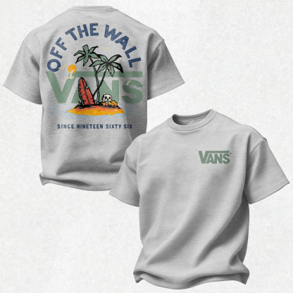 Vans Off The Wall Printed Oversized Unisex T-shirt Image - 4
