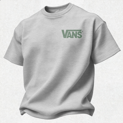 Vans Off The Wall Printed Oversized Unisex T-shirt Image - 5