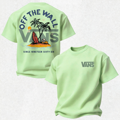 Vans Off The Wall Printed Oversized Unisex T-shirt Image - 19