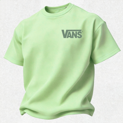 Vans Off The Wall Printed Oversized Unisex T-shirt Image - 20