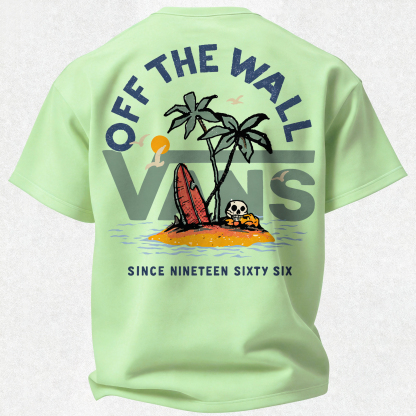 Vans Off The Wall Printed Oversized Unisex T-shirt Image - 21