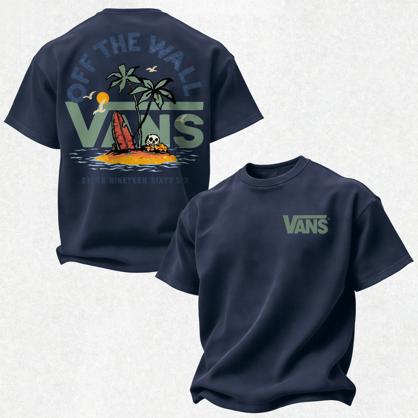 Vans Off The Wall Printed Oversized Unisex T-shirt Image - 25