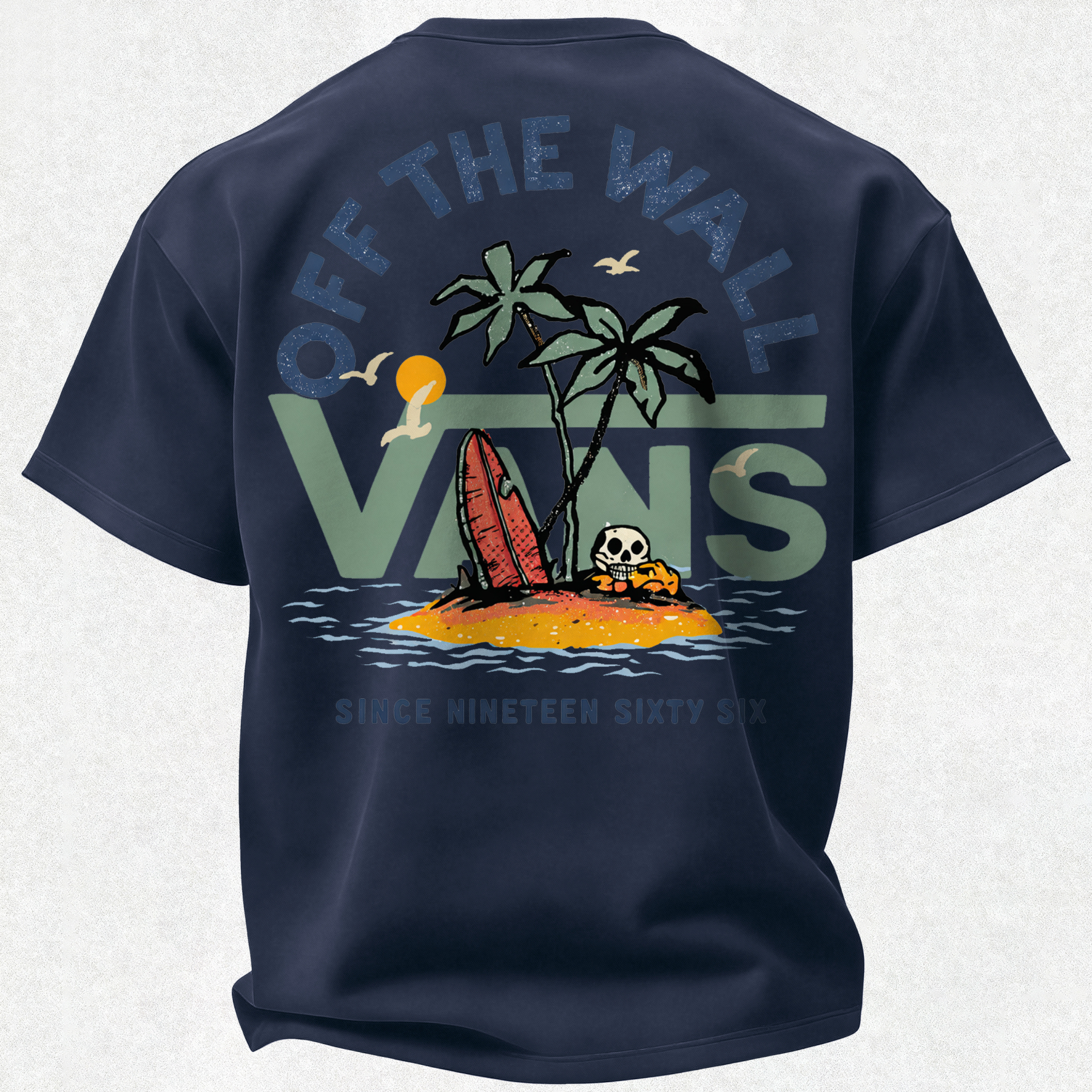 Vans Off The Wall Printed Oversized Unisex T-shirt Image - 27