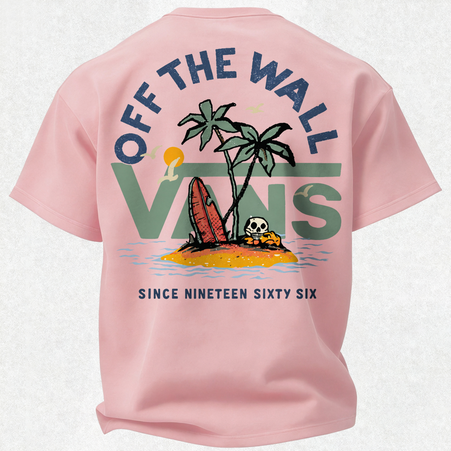 Vans Off The Wall Printed Oversized Unisex T-shirt Image - 15