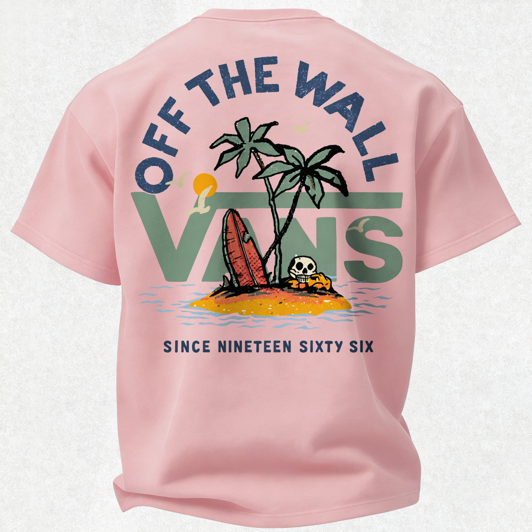 Vans Off The Wall Printed Oversized Unisex T-shirt Image - 15