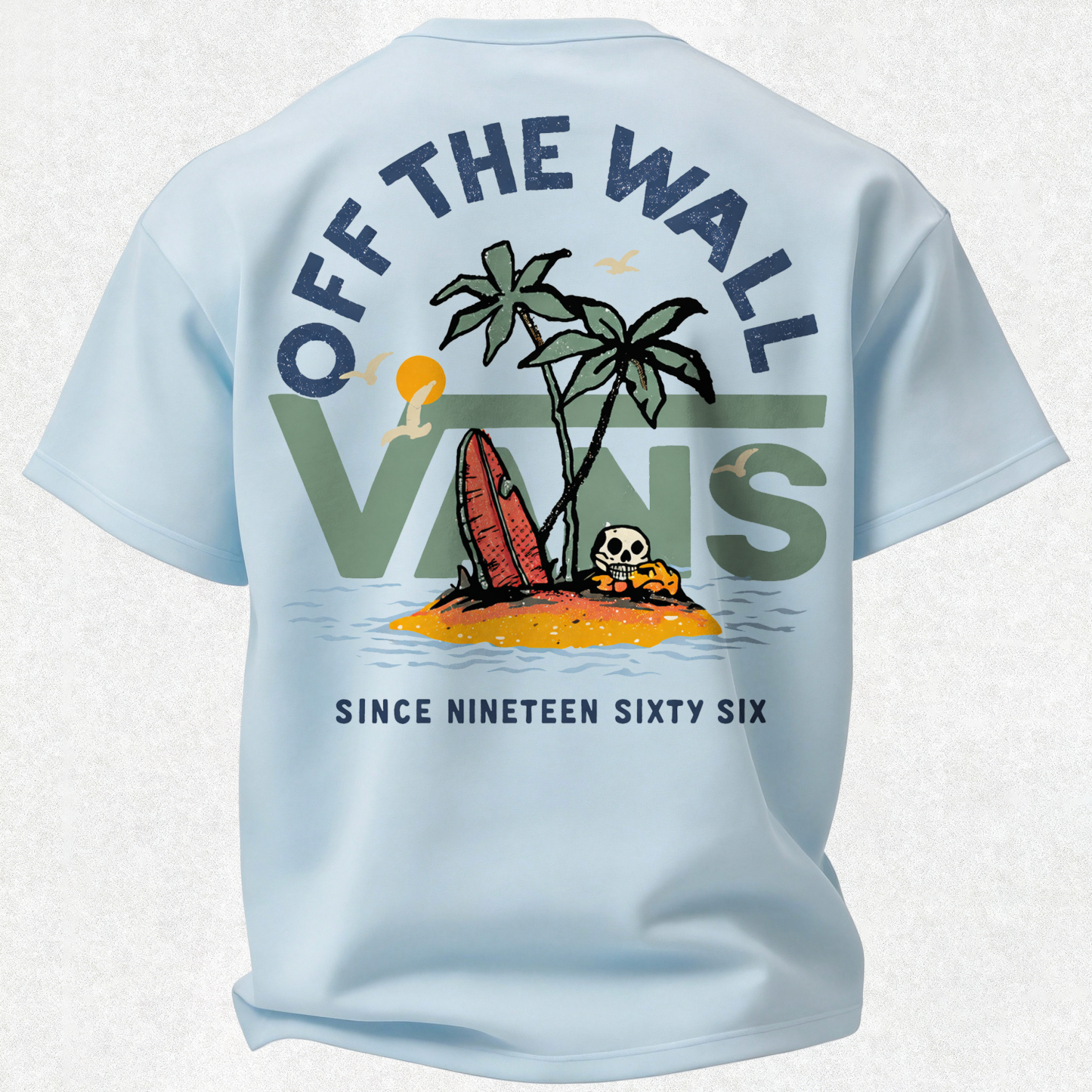 Vans Off The Wall Printed Oversized Unisex T-shirt Image - 12