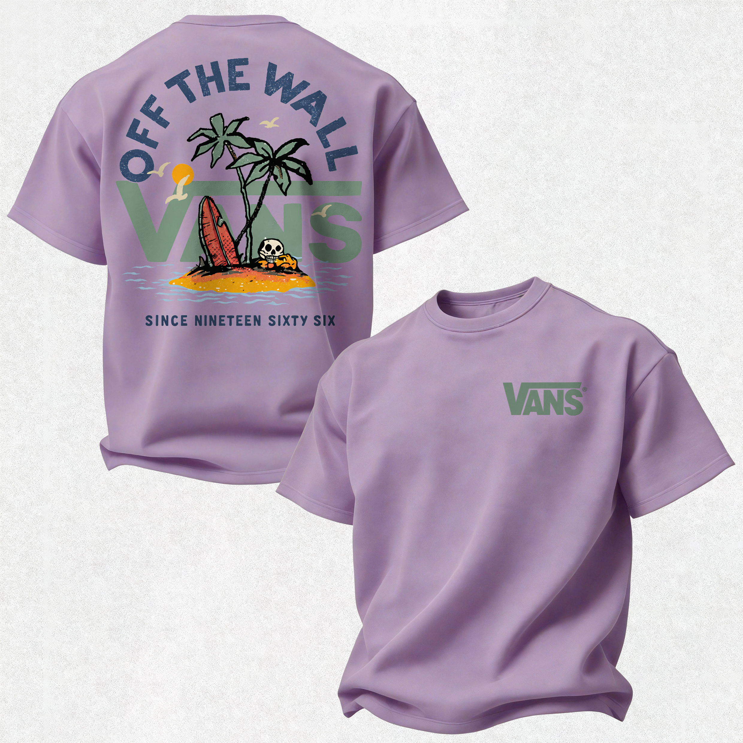 Vans Off The Wall Printed Oversized Unisex T-shirt Image - 16