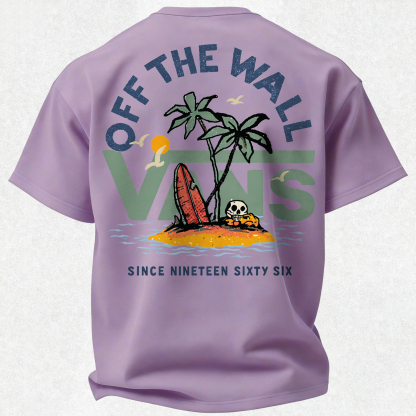 Vans Off The Wall Printed Oversized Unisex T-shirt Image - 18