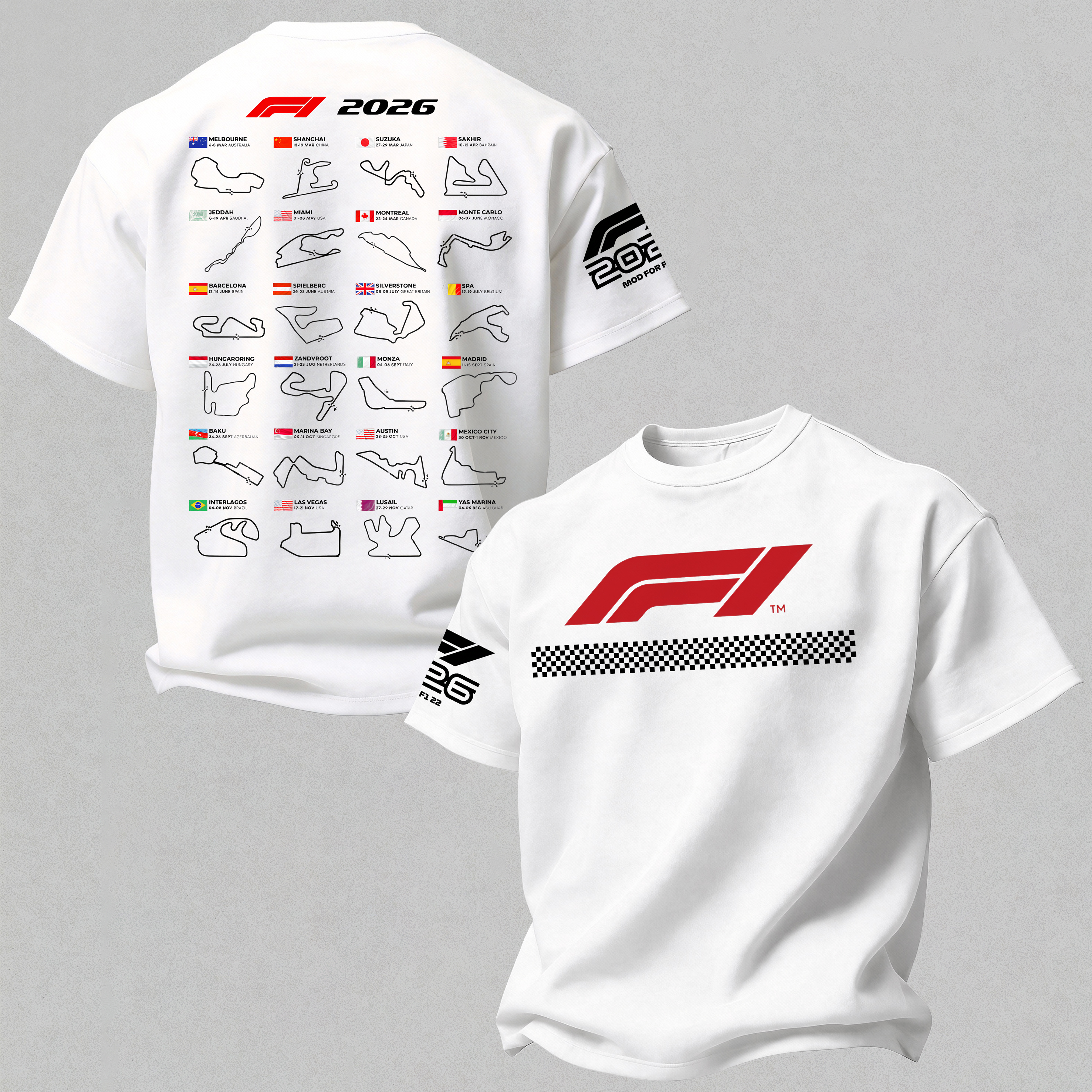 2026 F1 World Championship Printed Oversized Unisex T-shirt Image - 4