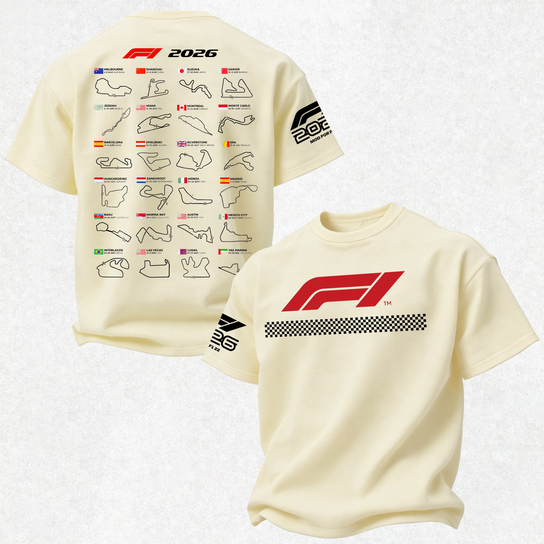 2026 F1 World Championship Printed Oversized Unisex T-shirt Image - 10