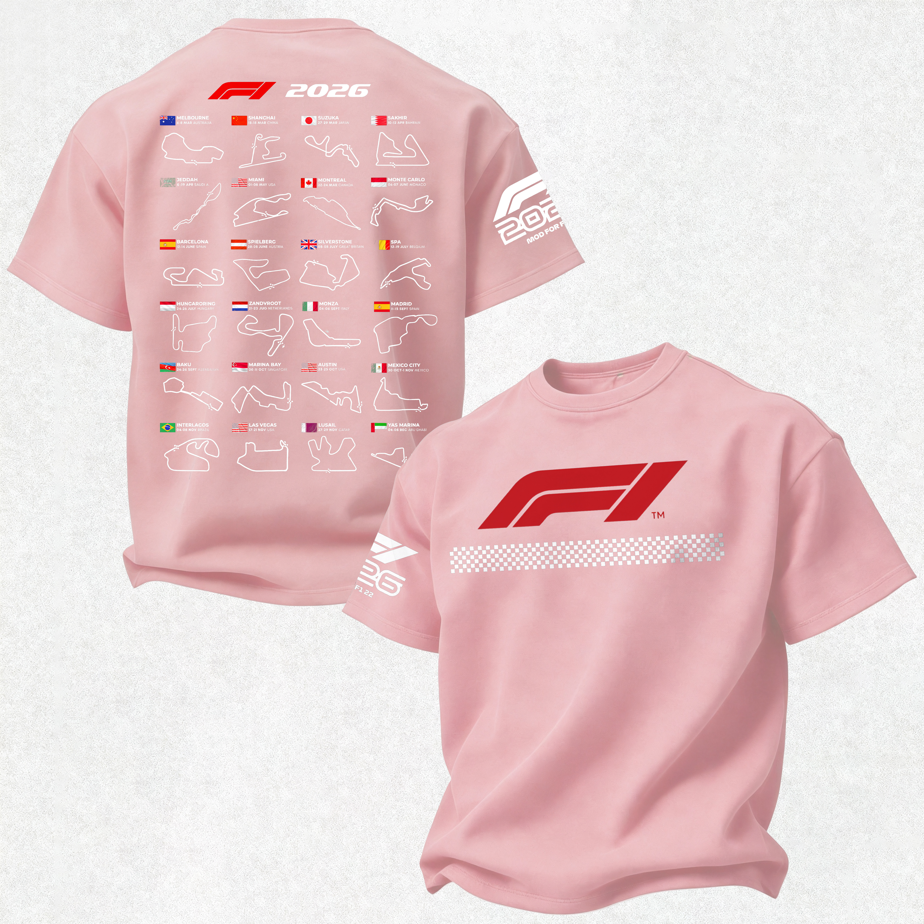 2026 F1 World Championship Printed Oversized Unisex T-shirt Image - 16