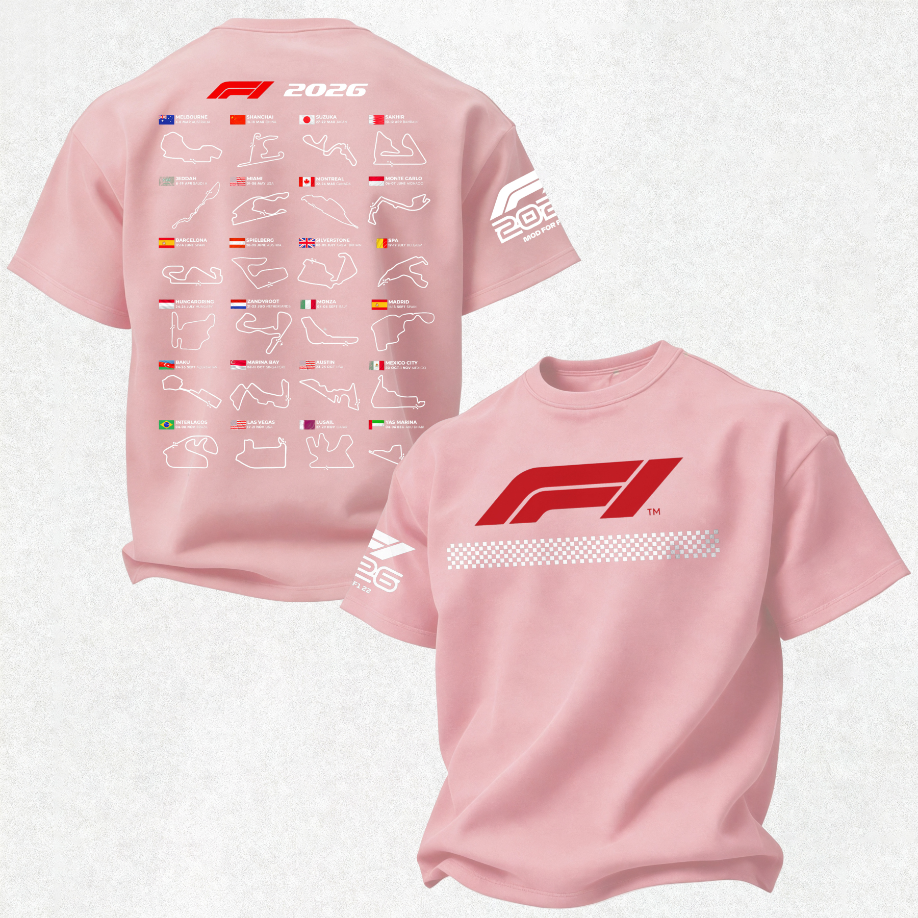 2026 F1 World Championship Printed Oversized Unisex T-shirt Image - 16