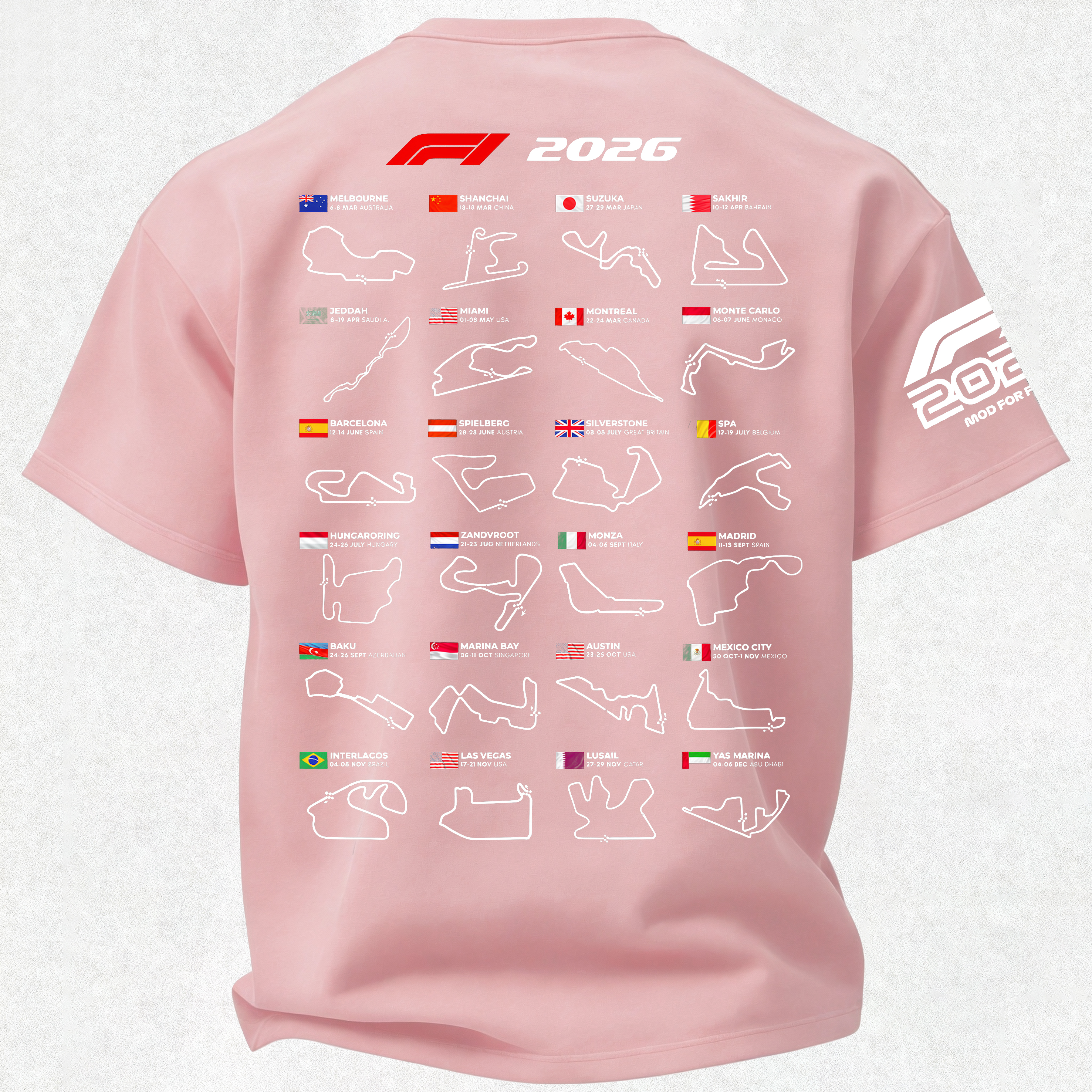 2026 F1 World Championship Printed Oversized Unisex T-shirt Image - 18