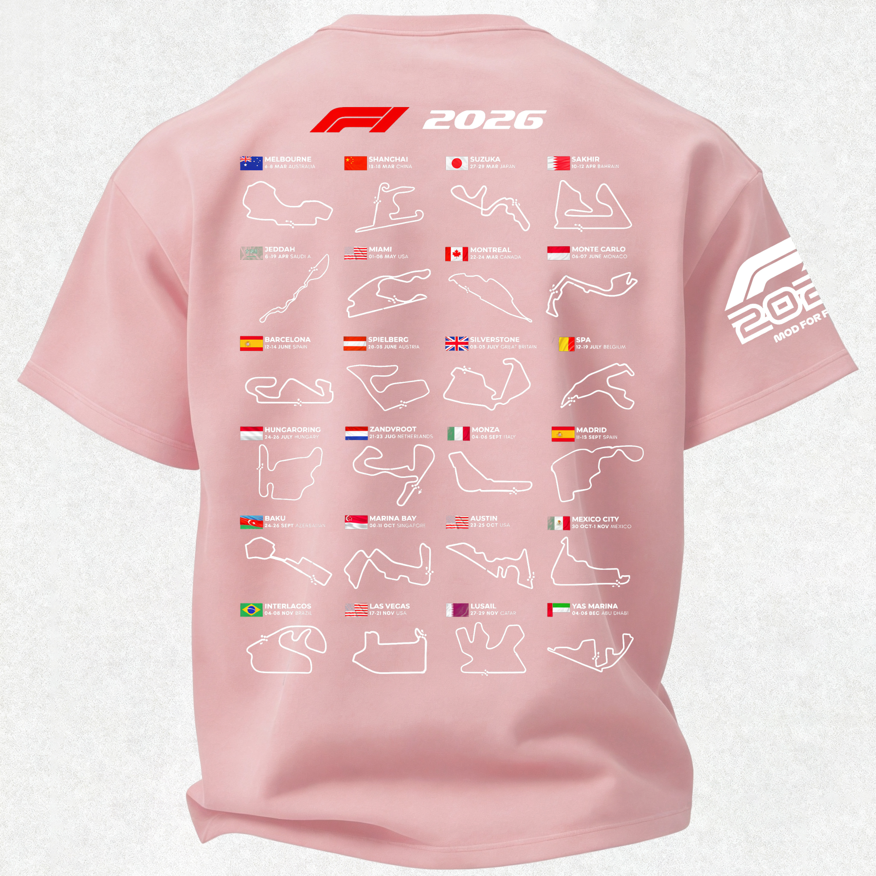 2026 F1 World Championship Printed Oversized Unisex T-shirt Image - 18