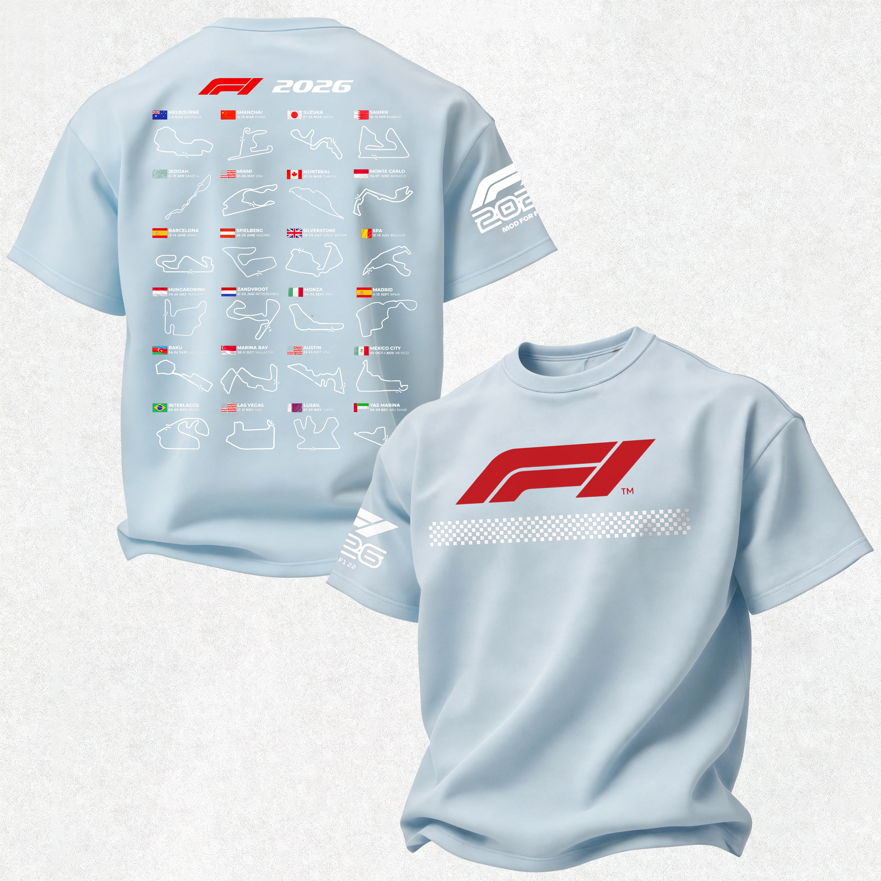 2026 F1 World Championship Printed Oversized Unisex T-shirt Image - 13