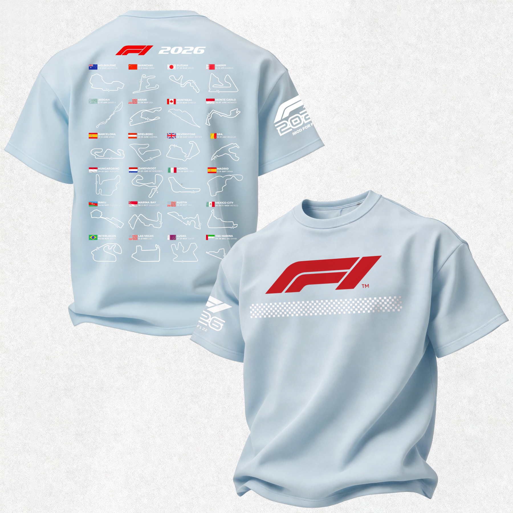 2026 F1 World Championship Printed Oversized Unisex T-shirt Image - 13