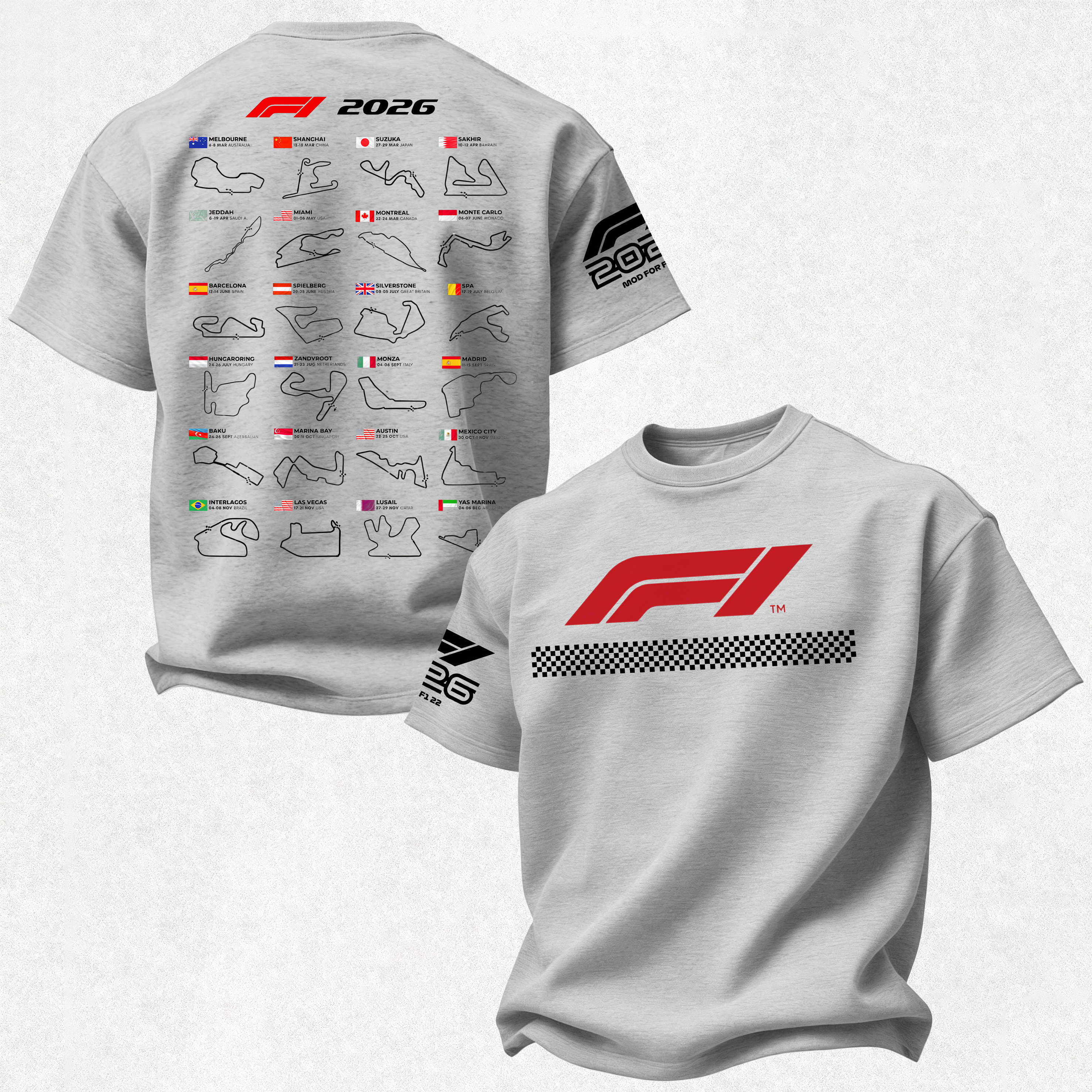 2026 F1 World Championship Printed Oversized Unisex T-shirt Image - 7