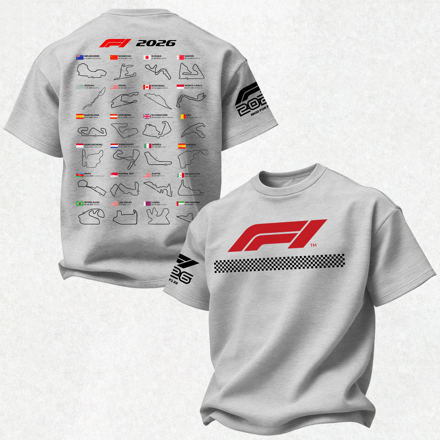 2026 F1 World Championship Printed Oversized Unisex T-shirt Image - 7