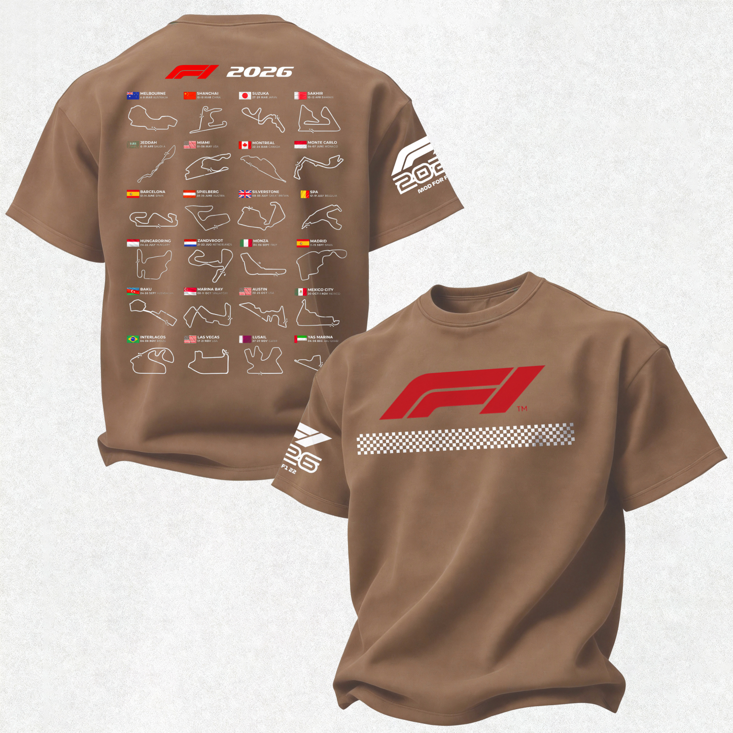 2026 F1 World Championship Printed Oversized Unisex T-shirt Image - 19