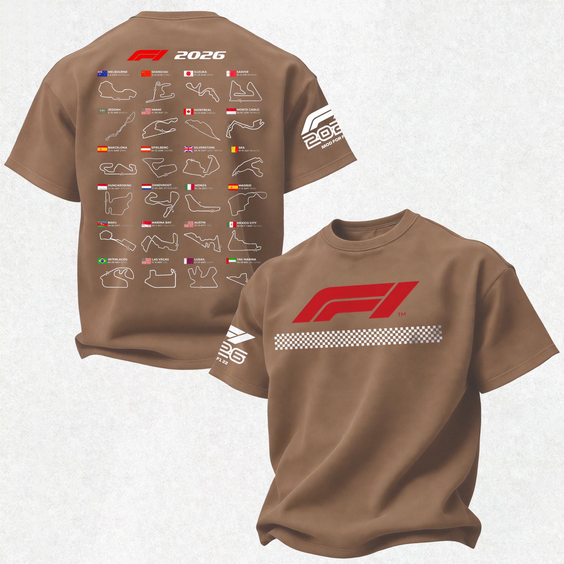 2026 F1 World Championship Printed Oversized Unisex T-shirt Image - 19