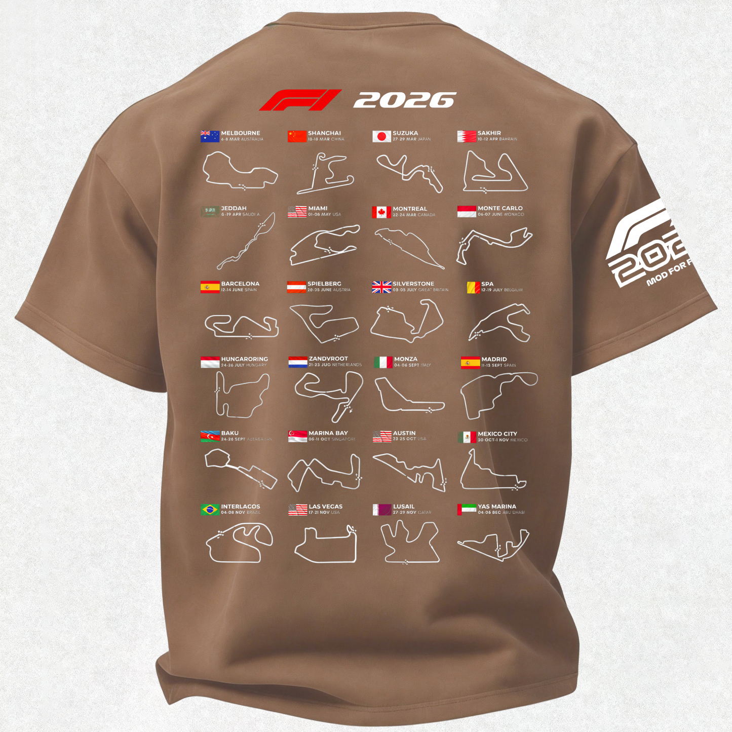 2026 F1 World Championship Printed Oversized Unisex T-shirt Image - 21