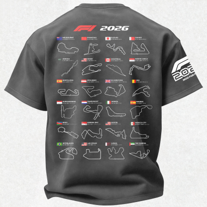 2026 F1 World Championship Printed Oversized Unisex T-shirt Image - 24