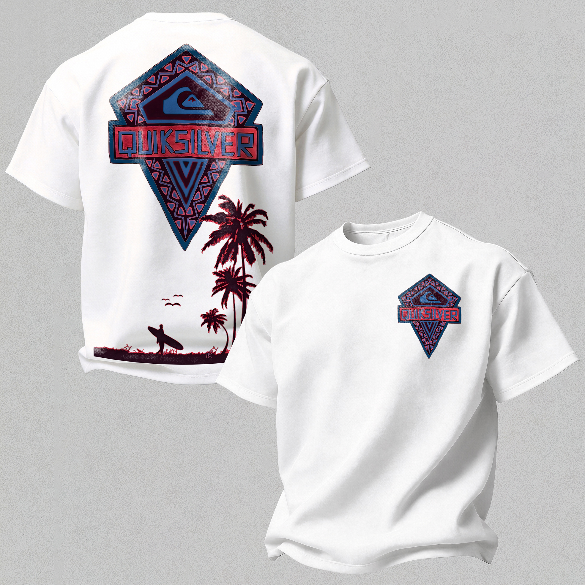 Quicksilver Printed Oversized Unisex T-shirt Image - 4