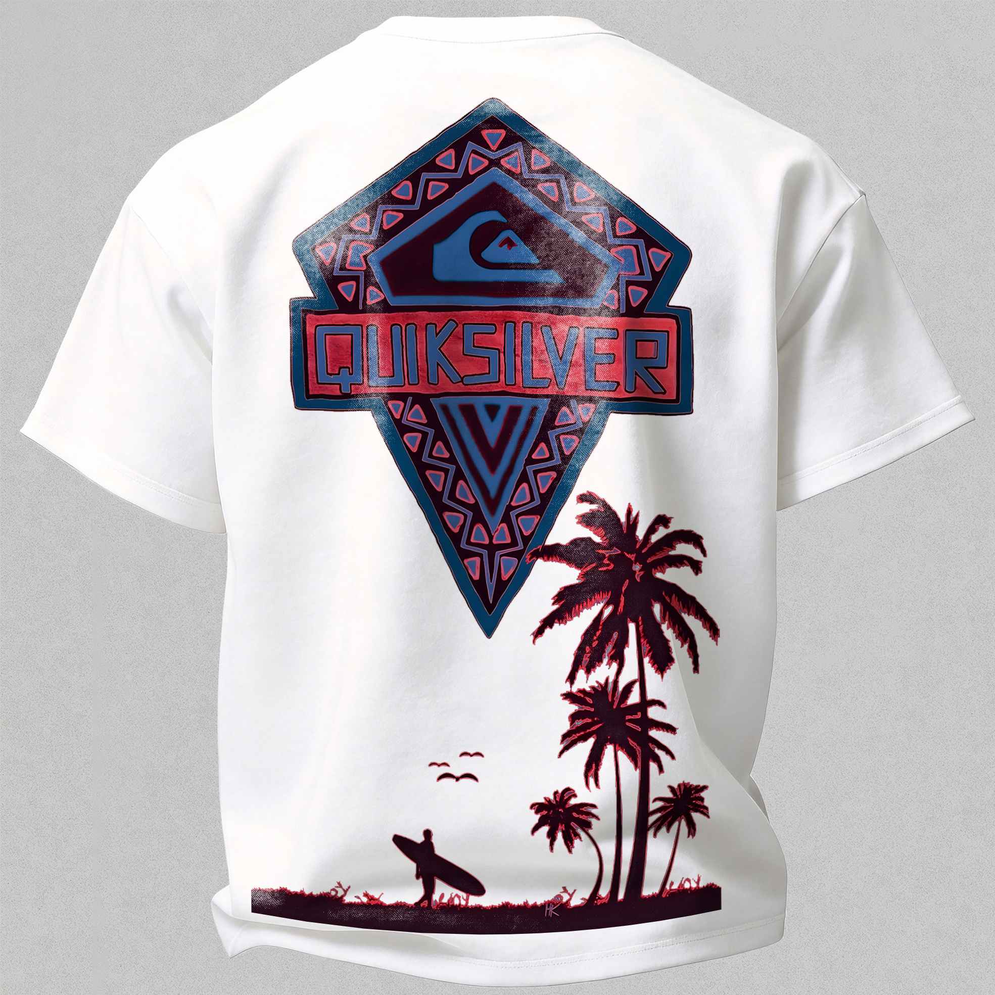 Quicksilver Printed Oversized Unisex T-shirt Image - 5