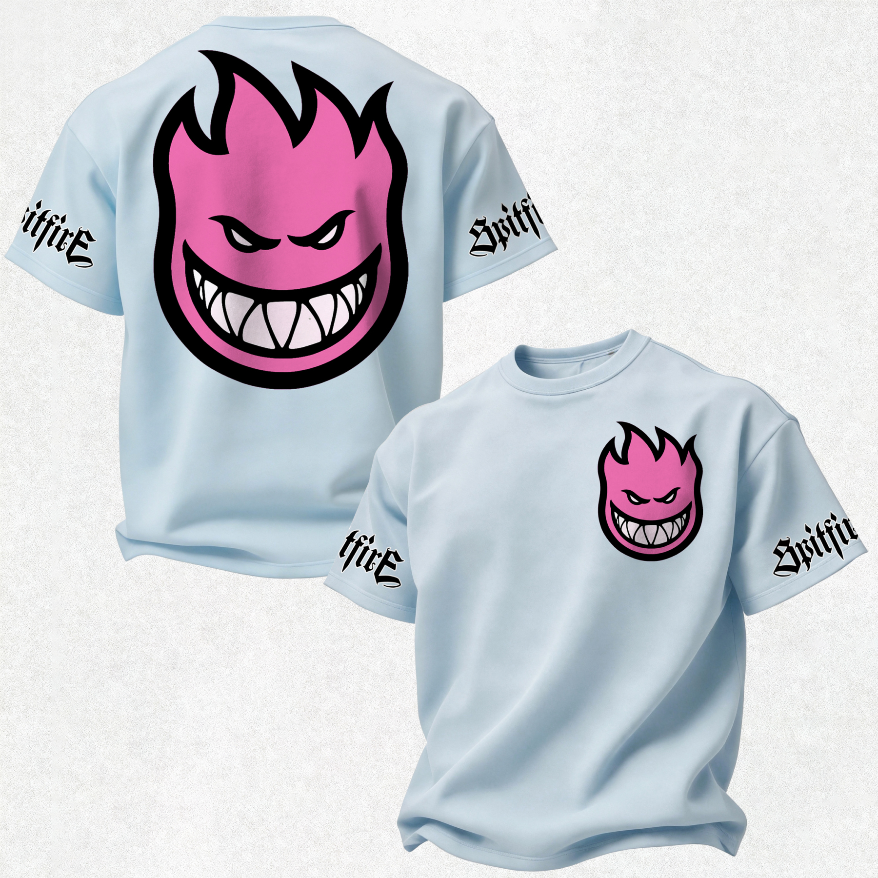 Spitfire Wheels Bighead Printed Oversized Unisex T-shirt Image - 19