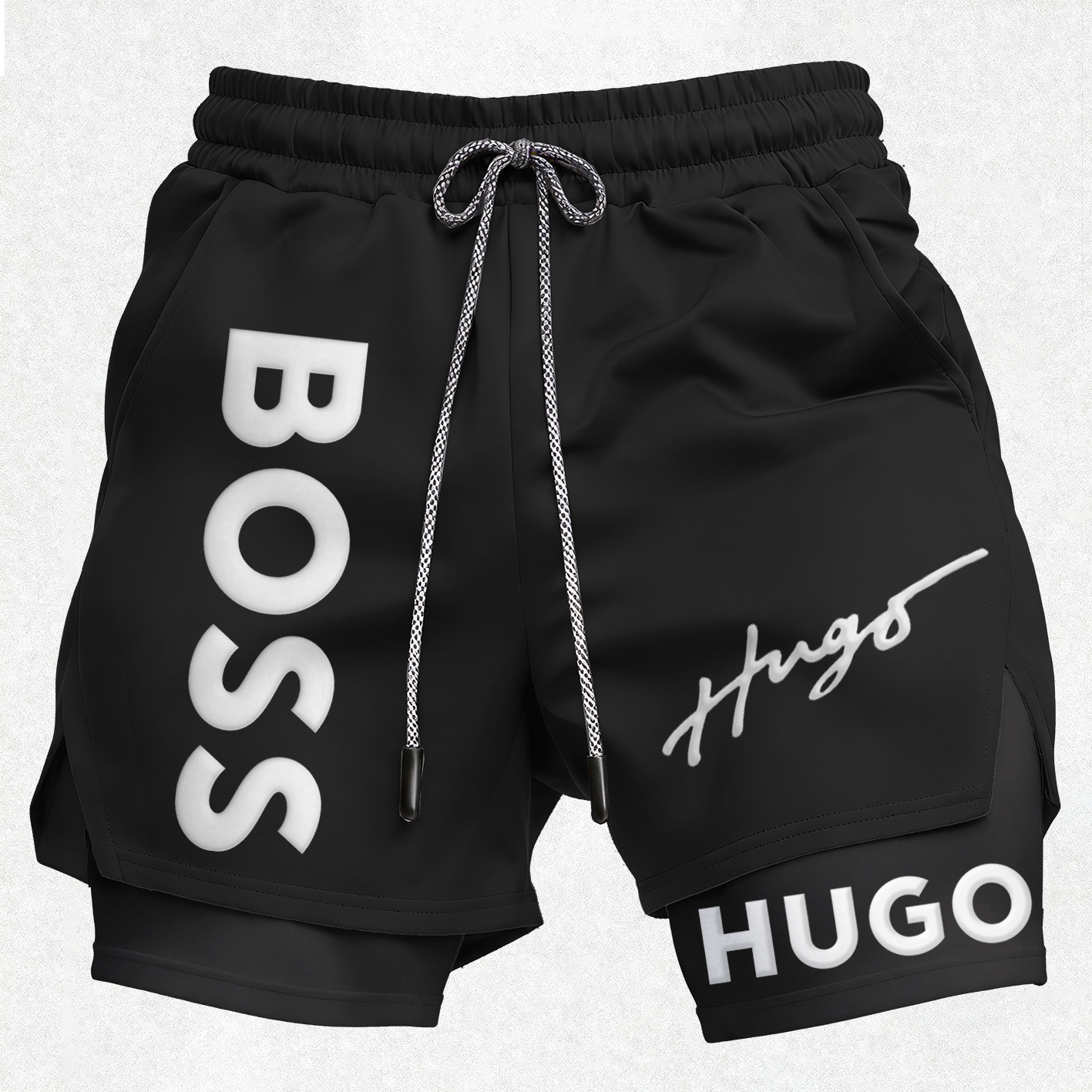 Street Letters Print Men's Shorts Image - 2