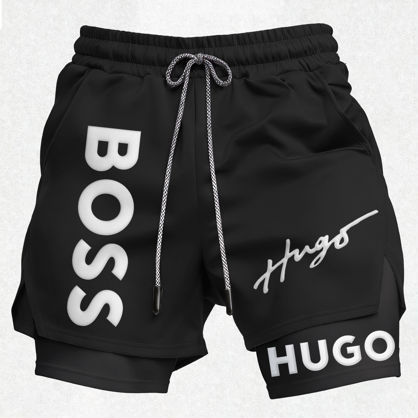 Street Letters Print Men's Shorts Image - 2