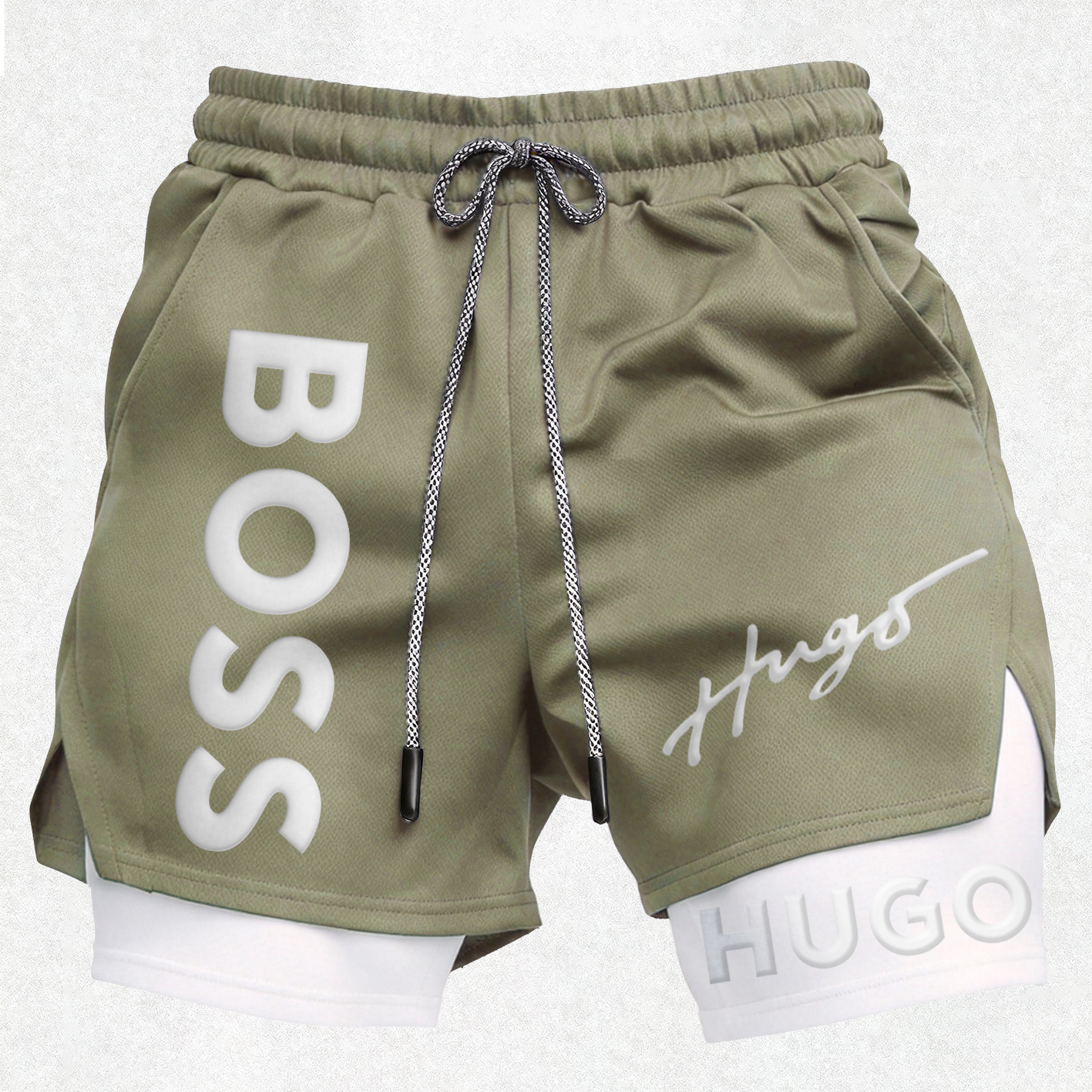 Street Letters Print Men's Shorts Image - 5
