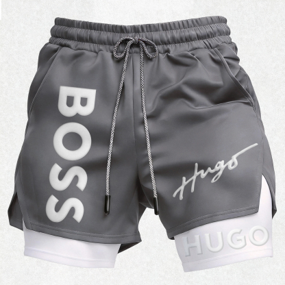 Street Letters Print Men's Shorts Image - 3