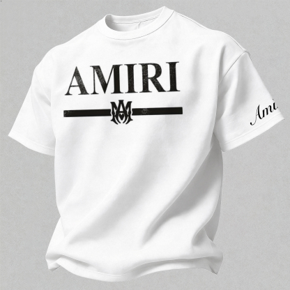 Gothic Monogram Printed Oversized Unisex T-shirt Image - 2