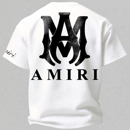Gothic Monogram Printed Oversized Unisex T-shirt Image - 3