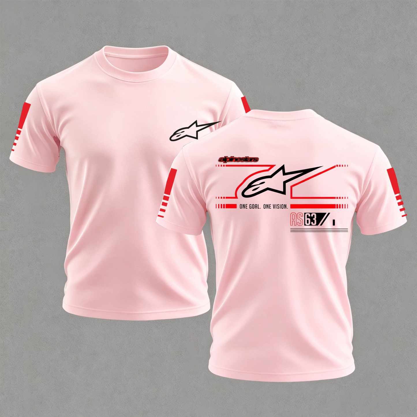 Racing Style Printed Oversized Unisex T-shirt Image - 4