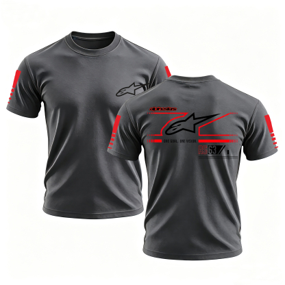Racing Style Printed Oversized Unisex T-shirt Image - 16