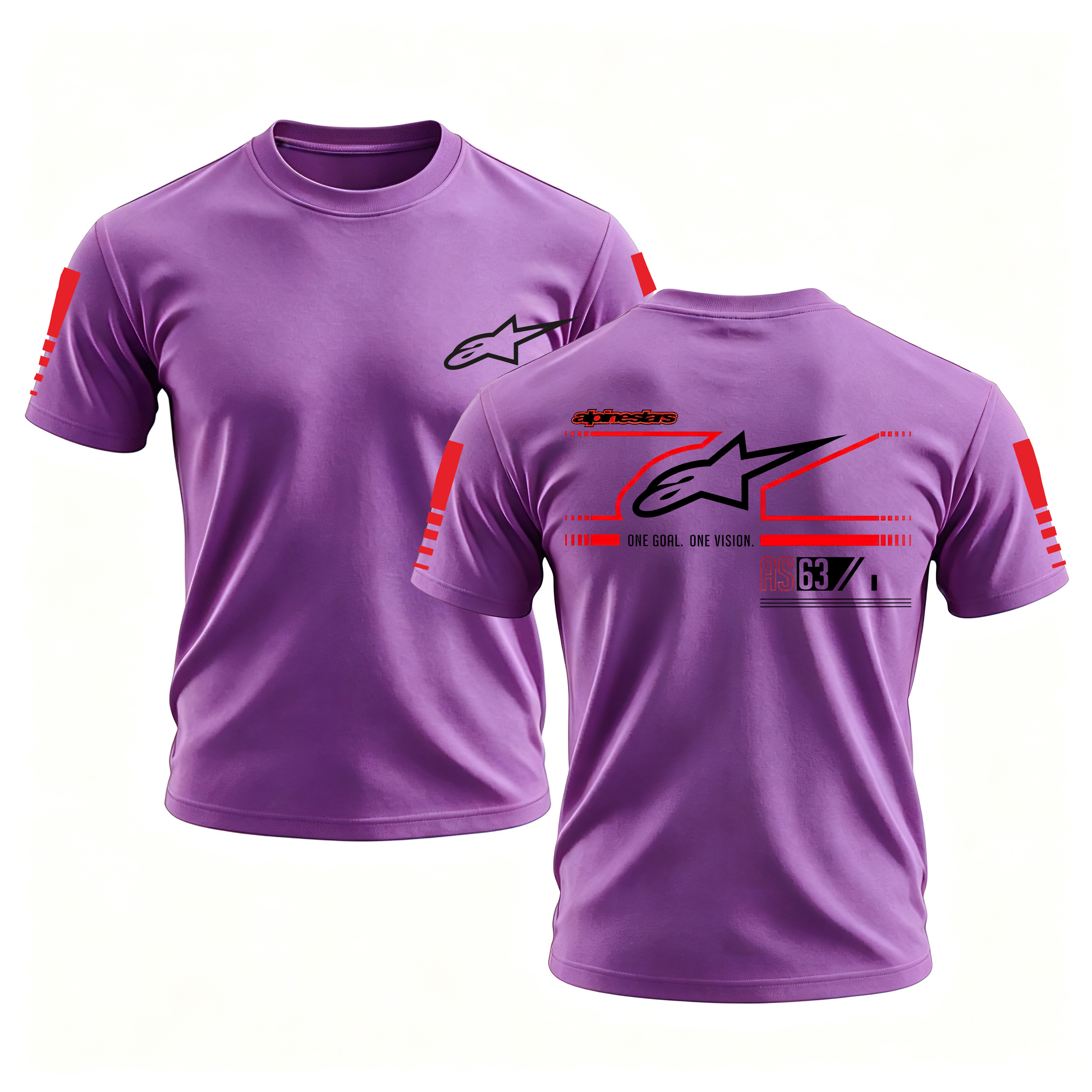 Racing Style Printed Oversized Unisex T-shirt Image - 22